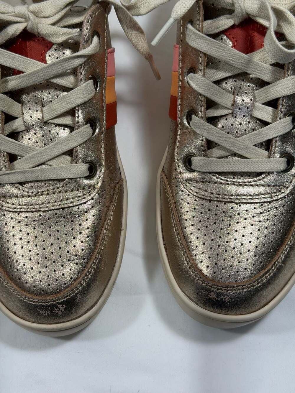 Revitalign Belmont Metallic Rose Gold Stripe Orthotic Sneakers Size 8 - Picture 2 of 7